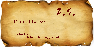 Piri Ildikó névjegykártya