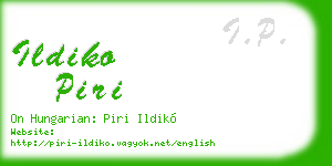 ildiko piri business card